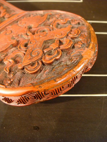 Antiquités - Sceptre Ruhy en laque et Jade - Chine XVIIIe siècle