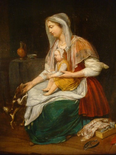 Scène d'Intérieur - École Hollandaise début du XVIIIe siècle - Antiquaires Balzeau & Brion