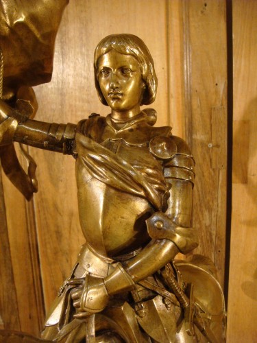 Sculpture équestre de Jeanne d'Arc - Alfred Barry ( 1839 – 1882 ) - Sculpture Style Restauration - Charles X