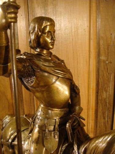 Sculpture Sculpture en Bronze - Sculpture équestre de Jeanne d'Arc - Alfred Barry ( 1839 – 1882 )