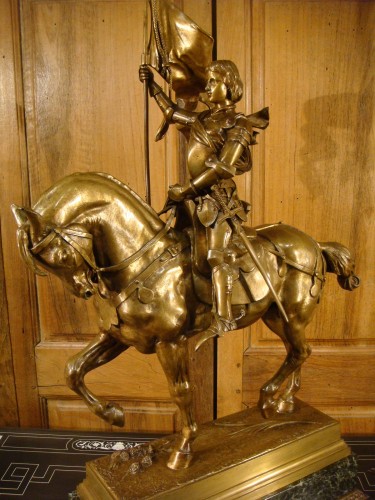 Antiquités - Sculpture équestre de Jeanne d'Arc - Alfred Barry ( 1839 – 1882 )