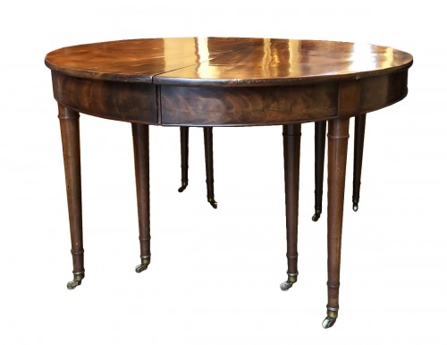 Oval Mahogany Table With Eight Feet, Around 1800