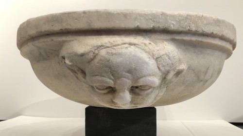 Carrara Marble Holy Water Font - Religious Antiques Style 