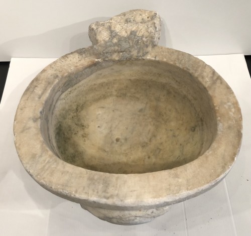 Religious Antiques  - Carrara Marble Holy Water Font