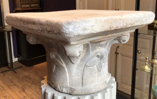 Carved Andalusian Marble Capital - Architectural & Garden Style 