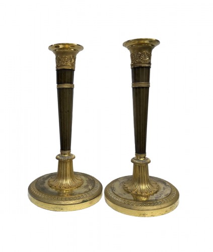 Pair of Empire candlesticks attributed to Claude Galle