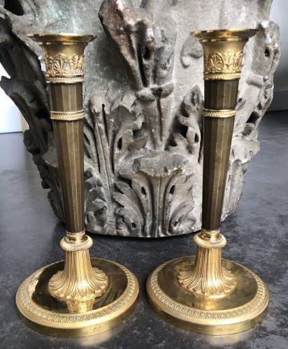 Pair of Empire candlesticks attributed to Claude Galle - Lighting Style Empire