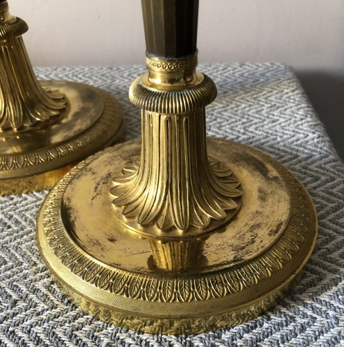 Pair of Empire candlesticks attributed to Claude Galle - 