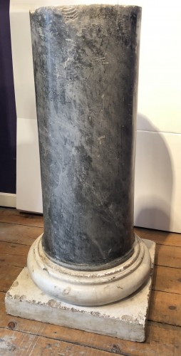 Bardiglio Marble Column - Decorative Objects Style 