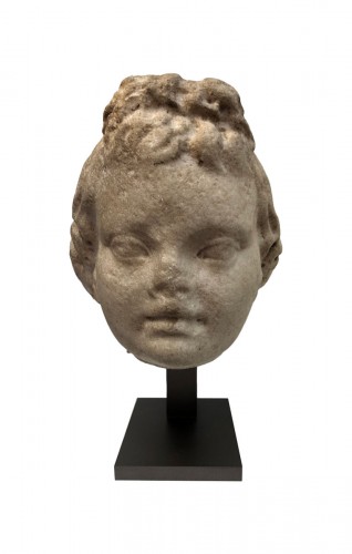 Tête d'Eros en marbre d'époque Romaine