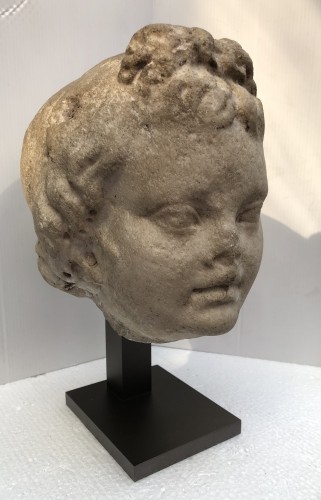 Tête d'Eros en marbre d'époque Romaine - Antiques Prové