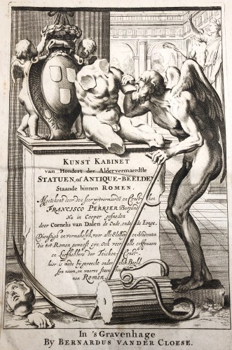 Antiquités - &quot;KUNSTKABINET&quot; containing 100 engravings of sculptures in Ancient Rome