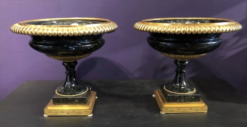 Pair of Russian Labradorite Tazze - Decorative Objects Style 