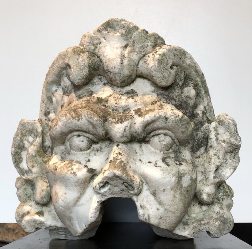 Mascaron grotesque en marbre - Sculpture Style 