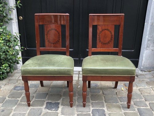 Paire de chaises Empire estampillées JACOB D , R MESLEE - Sièges Style Empire