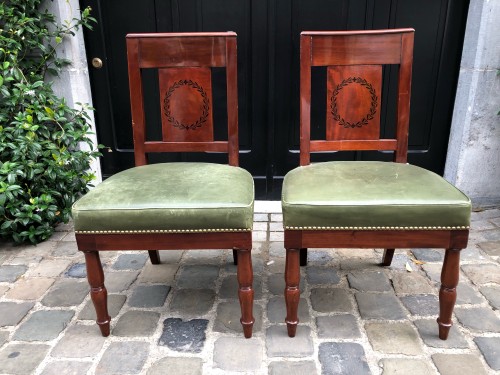 Sièges Chaise - Paire de chaises Empire estampillées JACOB D , R MESLEE