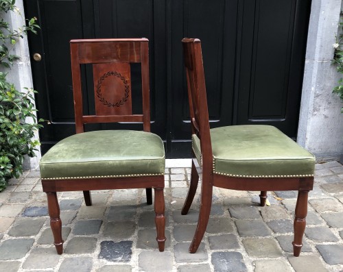 Paire de chaises Empire estampillées JACOB D , R MESLEE - Antiques Prové