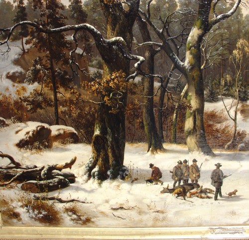 Paysage d'hiver - Ecole Allemande du 19e siècle - Tableaux et dessins Style Louis-Philippe
