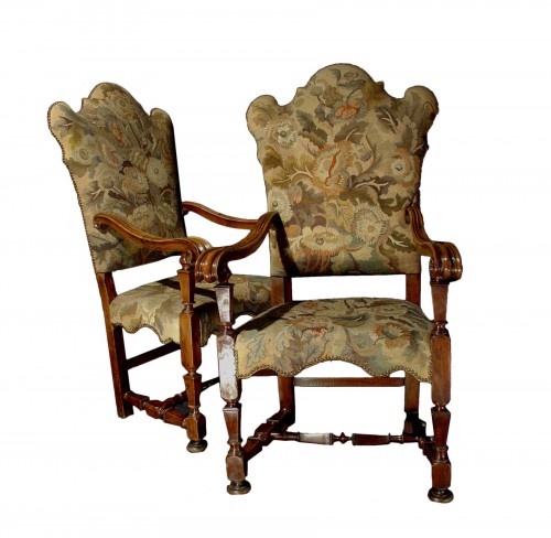 Paire de fauteuils 17e Italie