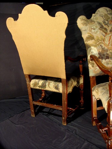 XVIIe siècle - Paire de fauteuils 17e Italie