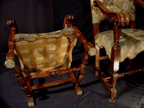 Paire de fauteuils 17e Italie - Louis XIV