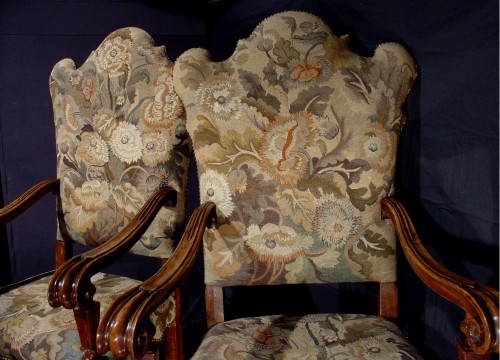 Louis XIV - Paire de fauteuils 17e Italie