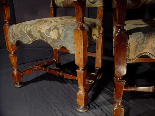 Antiquités - Paire de fauteuils 17e Italie