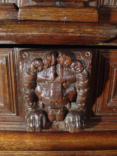 Antiquités - Armoire en cabinet, Flandres 17e siècle