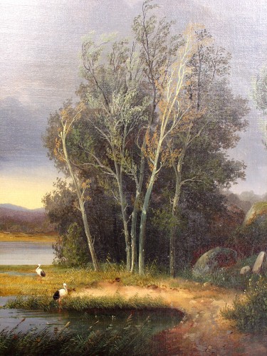 Paintings & Drawings  - Landscape with storcks - Hermann Oesterreich (active from 1834 to 1856)