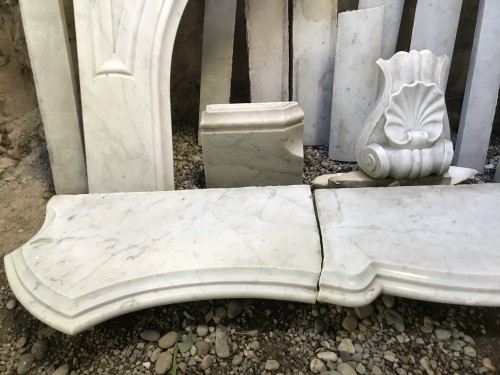 Cheminée en marbre de Carrare début 19e - 