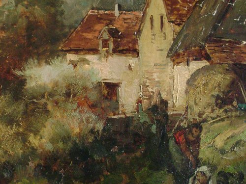 XIXe siècle - Paysage animé, école française fin XIXe