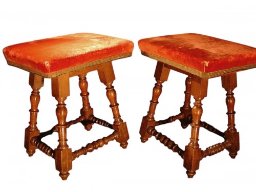 Pair of French 17th Stools