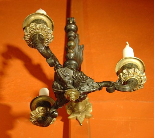 Paire d'appliques début XIXe en bronze - Antiques Provence
