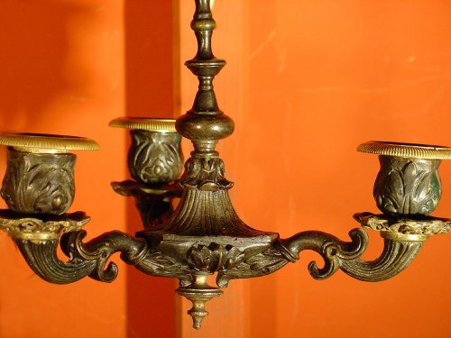 Restauration - Charles X - Pair of early 19th century bronze sconces