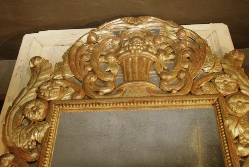 Antiquités - Grand miroir provençal fin XVIIIe siècle