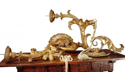 Pair of 17th c. gilt wood Sconces