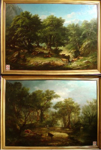 Pair of 19th C.Romantic French Painting Signed A. Pélégry