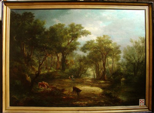 Pair of 19th C.Romantic French Painting Signed A. Pélégry - Paintings & Drawings Style Napoléon III