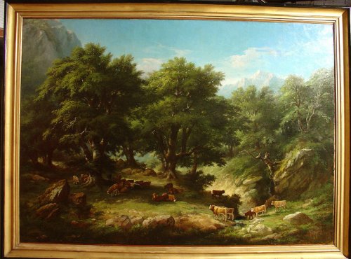 19th century - Pair of 19th C.Romantic French Painting Signed A. Pélégry