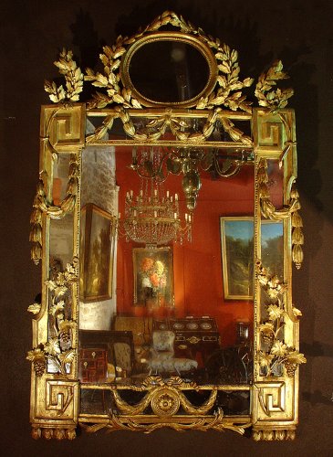 Grand miroir Louis XVI, fin XVIIIe siècle
