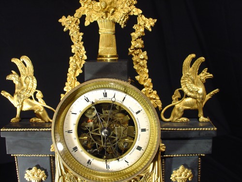 French Directoire skeleton Clock signed Gauchet et Fils - Horology Style Directoire
