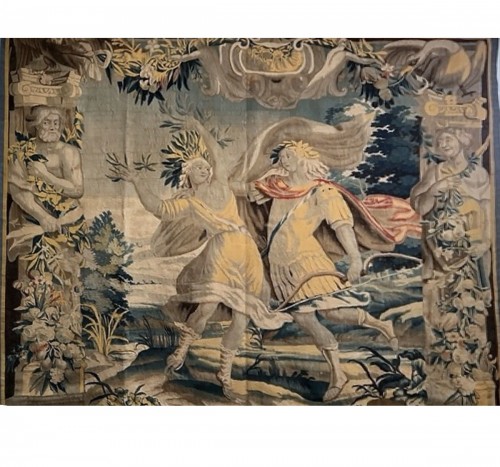 Apollon poursuivant Daphné - Tapisserie de la Manufacture d'Aubusson, 17e siècle