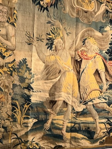 Apollon poursuivant Daphné - Tapisserie de la Manufacture d'Aubusson, 17e siècle - Tapisserie & Tapis Style Louis XIV