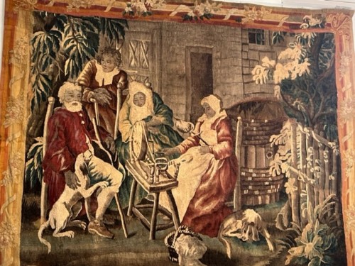 XVIIIe siècle - Vieillesse - Tapisserie d'Aubusson 18e
