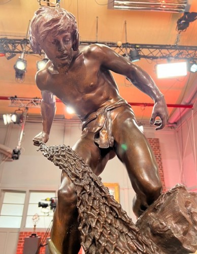 Sculpture Sculpture en Bronze - Le pêcheur - Léon Eugène Longepied (1849-1888