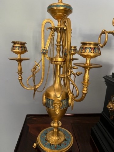 Horlogerie Pendule - Garniture de cheminée de Ferdinand Barbedienne