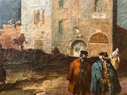 XVIIIe siècle - Vue animée de Venise - École Vénitienne du 18e