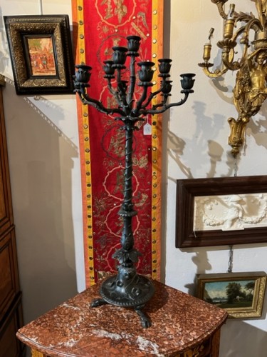Pair of 19th century neo-classical bronze candelabra - Lighting Style Napoléon III