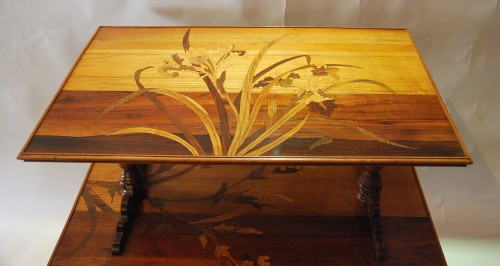 Table desserte Signée Emile Gallé - Mobilier Style Art nouveau