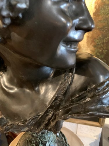 L'enfant rieur - Jean Antoine INJALBERT (1845-1933) - Sculpture Style Napoléon III